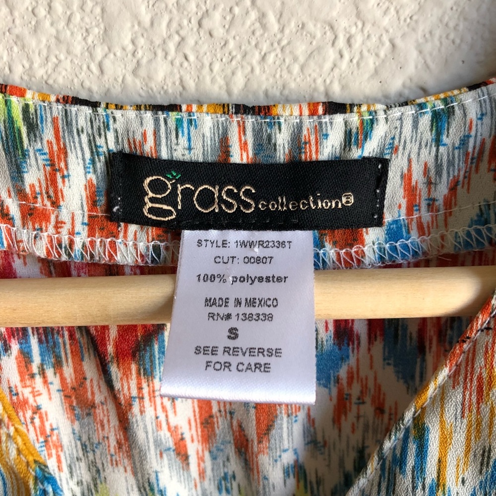 Grass Collection Colorful Blouse Small - Picture 3 of 6